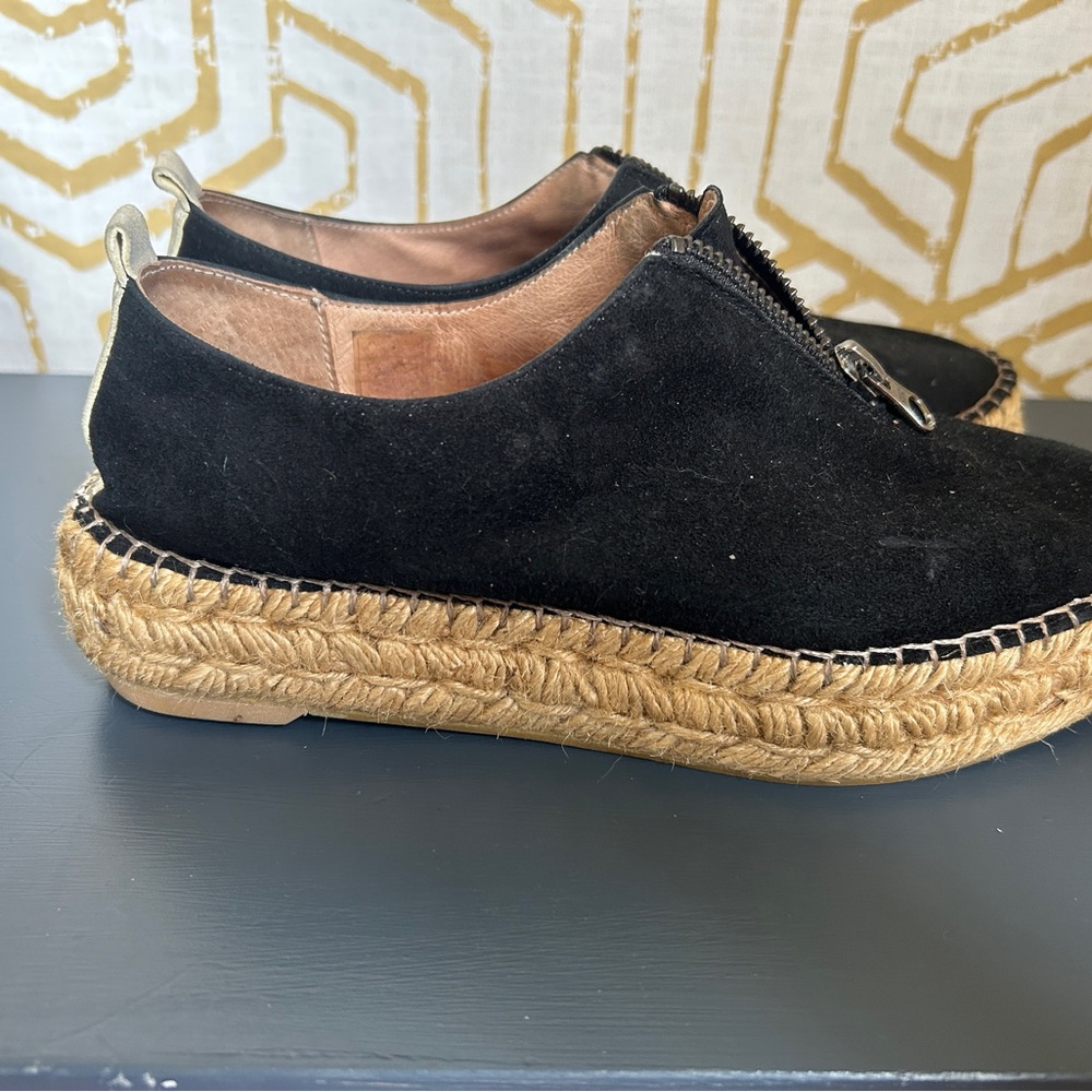 Eric Michael Black Suede Espadrille Sneakers